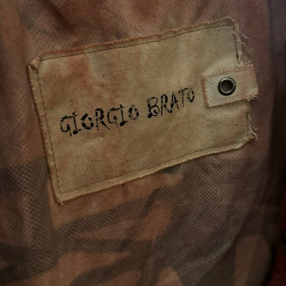 $1798 GIORGIO BRATO Red Leather Motorcycle Jacket in sz.52 (US M) - Picture 3 of 10